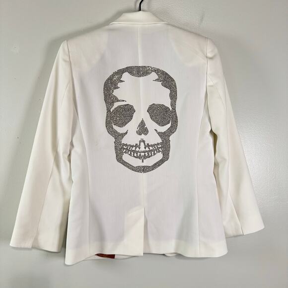 Zadig & Voltaire Vedy Bis Skull Ecru Single Breasted Blazer Size 36S Corpcore - Picture 4 of 15